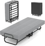 Folding Bed with Mattress, Portable