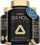 Sea Moss Capsules High Strength - Wildcrafted Irish Sea Moss Tablets - 30 Capsules One a Day - 2000mg Sea Moss Capsule - North Atlantic Seamoss Supplement - Vegan & UK Made