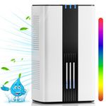 COLAZE Dehumidifiers for Home, 850 Sq.Ft Dehumidifier for Room Bathroom Bedroom RV Closet, 85 OZ Water Tank, Two Working Modes with Auto Shut Off, 7 Colors LED Light