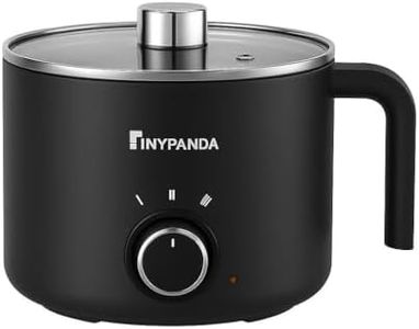 1.8 Liter Ramen Pot, Dual Power Mini Portable Multi-Functional Lazy Pot for Pasta, Noodles, Eggs, Soups, Non-Stick with Anti-Boiling Function for Dorms and Offices