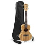 Theodore T-U-04-ZB Concert Ukulele – Zebrawood Uke with Gig Bag, Strap, 3 Felt Picks and Spare Strings Complete Starter Pack