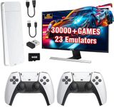 Retro Gaming Console, Retro Game Stick with Built-in 9 Emulators, 30,000+ Games, Game Stick 4K HDMI Output, and 2.4GHz Wireless Controllers, Plug and Play Video Games for Tv, Game Consoles (White)