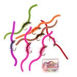 OutdoorFishing Trout Fly Assortment - San Juan Worm Power Bead 1 Dozen Wet Nymph Fly Fishing Flies -20-50Pcs (30Pieces Lot)