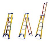 Werner Leansafe 3 in 1 Combination Ladder Multi Purpose 3 Way Ladder Step Ladder Extension Ladder Leaning Ladder Fibreglass, One Size, Yellow