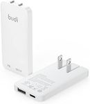 BUDI 20W Extra Slim Portable Wall Charger 2-Port Wall Charger Convenient Travel Accessories Compatible with MacBook and IPad iPhone Samsung Galaxy USB C Laptop Switch, Etc. (20W USB-A&Type-C)