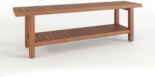 60" Spa Manor Teak Shower Bench with Shelf