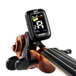 Professional Violin Viola Tuner, Colorful LCD display Easy Control Clip on tuner (ET-05SV)