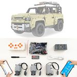 for Lego Technic Land Rover Defender 42110 Motor and Remote Control Upgrade Kit, 3 Motors, APP 4 Modes Control, Quality Gift, Power Functions Set Compatible with Lego 42110(Model not Included)