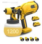 Cordless Paint Sprayer,Compatible with Dewalt,HVLP Spray Paint Gun with 2 * 3000mAh Battery Copper 4 Nozzle,500W Cordless Paint Sprayer for Home Interior and Exterior, House Painting