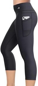 CompressionZ High Waisted Capri Leggings for Women Tummy Control - Workout Yoga Pants with Pockets