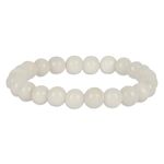 GEMSMANTRA Opalite White Bracelet | With Certificate and Extra Stones | Unisex Healing Stone for Calm and Harmony | 8 mm beads and Stretchable Band