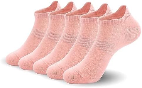 SERISIMPLE Women Ultra Thin Socks Viscose Bamboo Low Cut No Show Ventilating Low Ankle Anti Odor Arch Support Mesh Socks 5 Pairs (l, Coral pink)