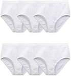 Fruit of the Loom womens FRUIT LOOM LADIES 6 PK WHITE PANTY, SIZE 5 Briefs, - pack White, US