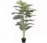 Tradala 4’ 11" Lush Artificial Tree Palm 150cm / 4ft 11" Tall with Real Wood Trunk - For Home Living Room Indoors