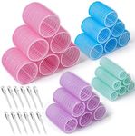 Thrilez 36 Pcs Hair Rollers with Clips Self Grip Jumbo Hair Roller Include 48mm 40mm 30mm and 20mm, Hair Rollers for Long Medium Short Hair, Salon Hairdressing Rollers for DIY Hair Styling