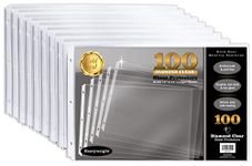 GOLD SEAL 100 Pack 11x17 Inch Heavyweight Diamond Clear Sheet Protectors, Side Loading, Ledger Sheet Protectors,3-Hole Punched