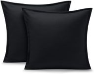 Bare Home Euro Pillow Sham Covers - Set of 2 - Premium 1800 Ultra-Soft Microfiber - Double Brushed - Bed Pillow Shams - Pillows Not Included (Set of 2, Black)