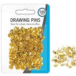 Metal Drawing Pins, Thumb Tacks for Notice Boards, Art and Crafts, Work/Office, Map Marking and More (100 Drawing Pins)
