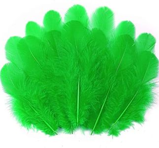 Soarer Grass Green Craft Feathers Bulk - 300pcs 3-5inch Natural Feathers for Wedding Home Party, Dream Catcher Supplies and DIY Crafts(GrassGreen)