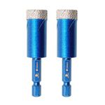 Diamond Drill Bit 16mm,BRSCHNITT 2pcs/pack 16mm Diamond Hole Saw Drill Bit for Porcelain Tile Ceramic Stone Granite Marble,Hex Shank Dry Drilling Diamond Core Drill Bit Set