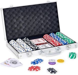 300PCS Casino Poker Chips Set, Gram 5 Colors Casino Chips Poker Set with Aluminum Travel Case, for Texas Home Game Nights,Holdem Poker Nights,Blackjack or Roulette Games