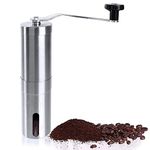 BLEQYS® Manual Coffee Bean Grinder, Stainless Steel Hand Coffee Mill Ceramic Burr for Aeropress, Drip Coffee, Espresso, French Press, Turkish Brew