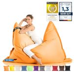 Giant Bean Bag Chair XXL Indoor and Outdoor living room balcony garden bean bag 400L giant beanbag seat cushion chair for children & adults 180 x 140cm (Nylon, Orange)