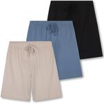 3 Pack: Men's Big and Tall Cotton Jersey Knit Shorts Sleep Bottoms Sleepwear PJ Pijama Para Hombres Drawstring Waistband Pockets Modal Button Fly Essentials Lounge Pajama PJ- Set 11, 5X