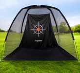 Golf Hitting Practice Nets for Backyard Driving Heavy Duty Men Real Indoor Golf Balls Hitting Pitching Driving Nets for Indoor Outdoor Garage Use Golfing Swing Training Impact Cages with Frame and Net