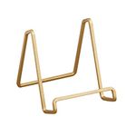 Tripar 4-Inch Metal Gold Plated Square Book Holder/Stand, Wire Mini Easel, Small Photo Stands for Table, Display for Picture Frames, Plaques, & Plates