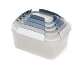 Joseph Joseph Nest Lock Food Storage Containers with Lids, 5 Piece Lunch Box Set, Leakproof & Airtight Meal Prep Containers, Space-Saving Kitchen Storage, Blue
