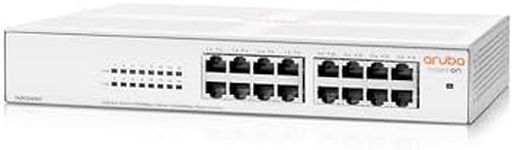 HPE Networking Instant On Switch Series 1430 16-Port Gb Unmanaged Layer 2 Ethernet Switch | 16x 1G | Fan-Less | US Cord (R8R47A#ABA)