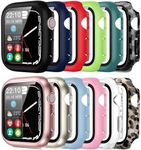 Pocoukate [12 Pack Case Compatible with Apple Watch Series 3 Series 2 38mm, with Tempered Glass Screen Protector Full Scratch-Resistant Protective Cover Bumper for Apple Watch 3 38mm