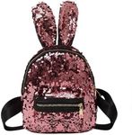 Leathex mini small BackPack Daypack for Womens Girls Sequins Mini Small Travelling Outdoor Picnic School College Office Casual Daily use backpack rucksack back bag for womens girls kids White (Pink)