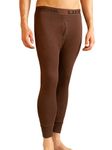 Lux Cott's Wool Men's Brown Solid Winter wear Thermal Bottom (Size : 100cm)