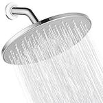 Rain Shower Head VMASSTONE 9In High Pressure Showerhead - Tool Free Installation- with Large Spray Surfaces and 200 Nozzles for Delicate and Unstimulate Shower Experience (EM-001 Chrome/Light Grey)