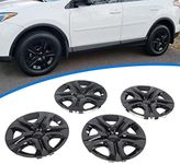 ECOTRIC 17" Wheel Skins Hub Caps Compatible with 2013-2018 RAV4 LE Full Rim Skin Covers 4Pcs Black