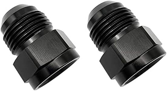 KRD PERFORMANCE Female to Male Expander 12AN to 16AN Expander adaptor Aluminum JIC AN12 Female to Male AN16 Flare Thread Hose Expanding Fittings, Pack of 2, Black