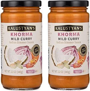 Kalustyan's Mild Sauce, Indian Simmer Sauce, Curry Sauce - From New York City's Favorite Spice Destination - Mild Curry with Notes of Cumin, Cardamom, Turmeric - Gluten-Free, Vegan, 12oz - 2 Pack
