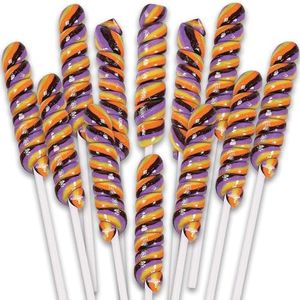Mini Twisty Lollipops, Unicorn Pops, Nostalgic Candy, Suckers, 24 Pieces, Individually Wrapped, Halloween, Orange and Black