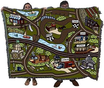 Pure Country Weavers Road Play Mat Blanket - Children's Gift Tapestry Throw Woven from Cotton - Made in The USA (72x54)