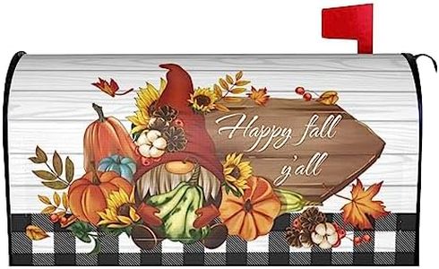 Fall Mailbox Covers Gnome Pumpkin Maple Magnetic Waterproof Post Box Cover Happy Fall Y'all Wraps Post Letter Box Cover Garden Decor Standard Size 18" X 21"in