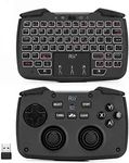 (Backlit Version)Rii RK707 3 in 1 Multifunctional 2.4GHz Wireless Portable Game Controller 62-Key Rechargeable Keyboard Mouse Combo Turbo Vibration Function for PC/Raspberry pi2/Android TV Google/TV B