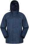 Mountain Warehouse Pakka Mens Waterproof Rain Jacket - Packable Navy 3X-Large