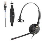 Arama Landline Telephone Headset with Microphone Noise Cancelling, RJ9 Phone Headset Work for Grandstream GXP1620 Yealink T41S T46S T48S T21P T23G Avaya 1608 1616 9608 Snom 300 Call Centre Office