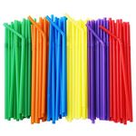 ALINK 500 PCS Assorted Colors Flexible Drinking Straws, Plastic Disposable Straws - 7.75" x 0.23"