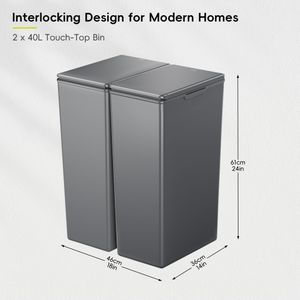 EKO Morandi 40L Twin Kitchen Bin – Dual Compartment Waste Recycling