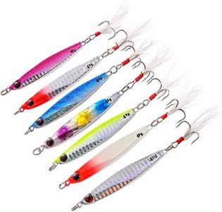 TUXIBIN Set di 7 Esche da Pesca, 40g, Esche da Pesca, in Metallo Cucchiai da Pesca con Piuma, spinnerbait, Esche con ami Alti, Artificiali Esche Set per Salmone, Trota, carpa, pilker