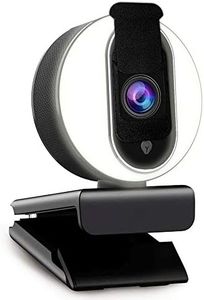 NexiGo N680E 1080P Webcam with Ring Light, Privacy Cover and Dual Microphone, Advanced Auto-Focus, Adjustable Brightness, Streaming Web Camera for Zoom Skype Facetime, PC Mac Laptop Desktop