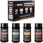 Breeo Firemaster Seasoning Blend - 4pk Spices and Seasonings for Live Fire Cooking - Gluten-Free & No MSG Spice Set - Seasoning Gift Set - Unique Gifts for Cooks - Grilling Gifts for Men (Bundle)